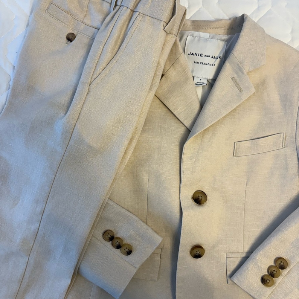 Janie and Jack Cream Blazer Set